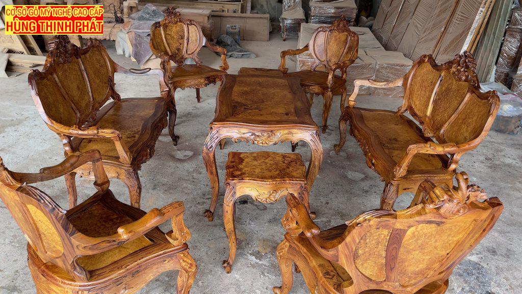 BỘ BÀN GHẾ LOUIS NU GỖ CẨM LAI