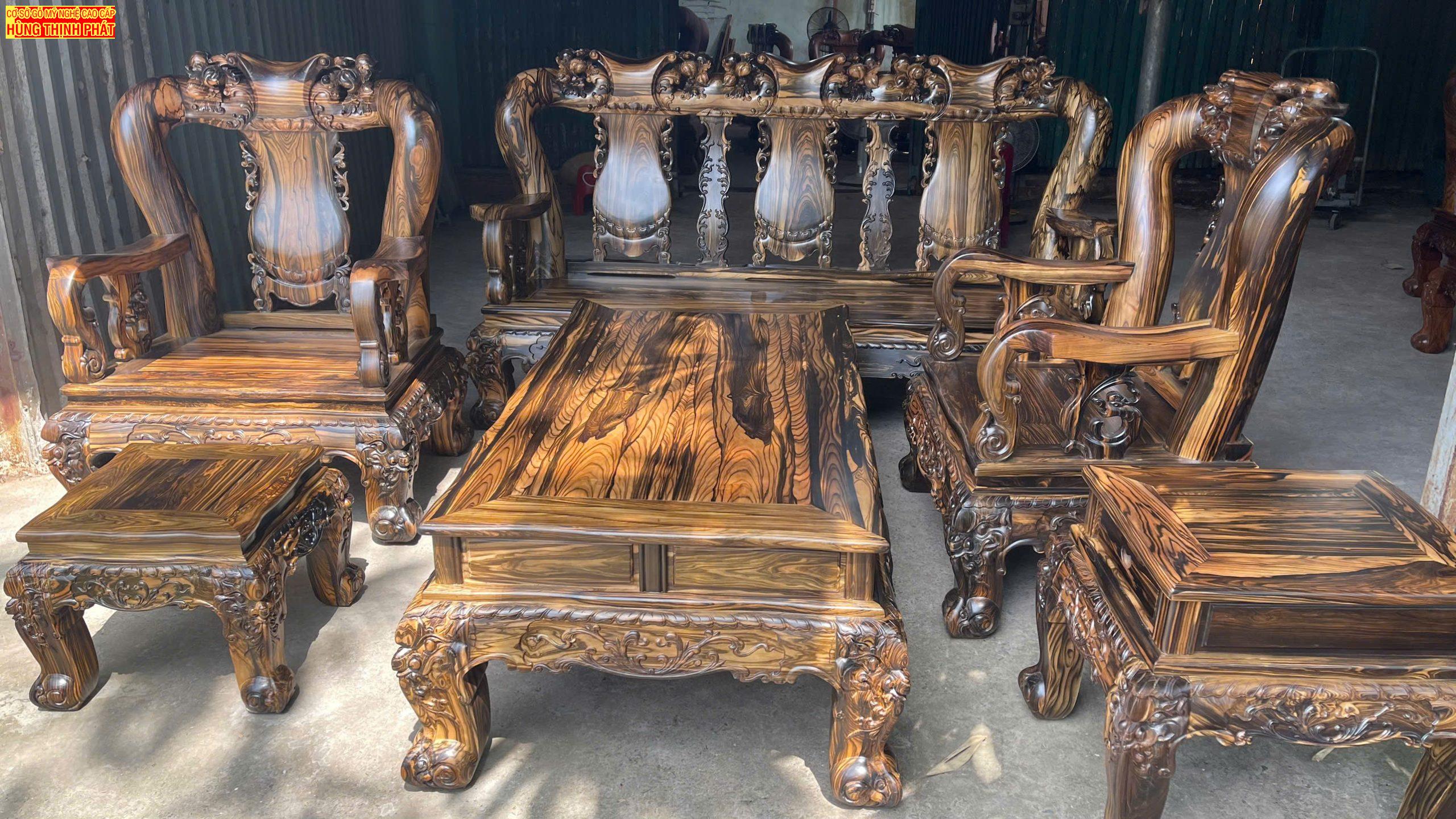 Tổng quan bộ bàn ghế gỗ Mun Sọc