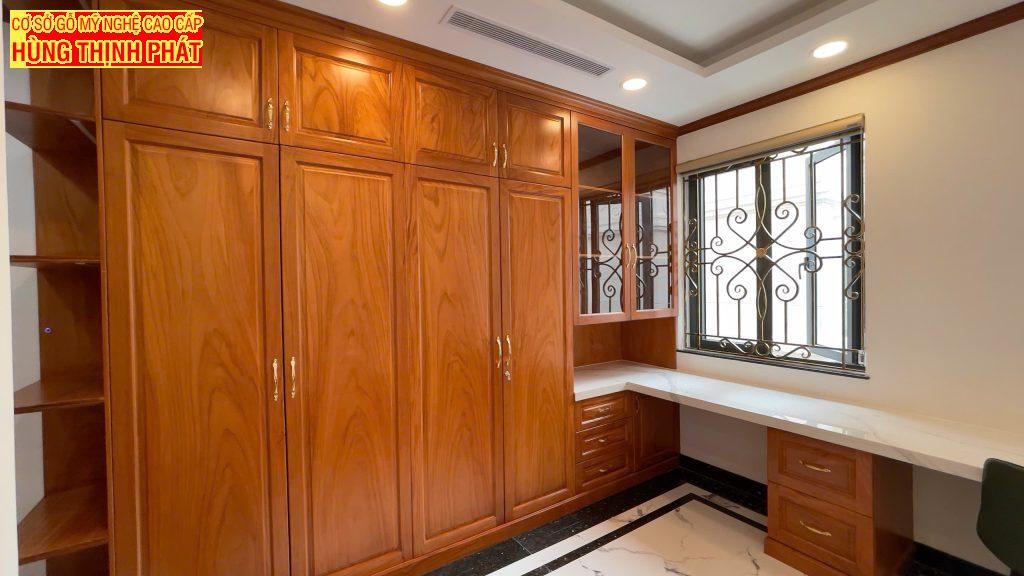 Tủ Quần Áo Gỗ Gõ Đỏ 6 Mét – Kiệt Tác Nội Thất Đẳng Cấp Cho Phòng Ngủ